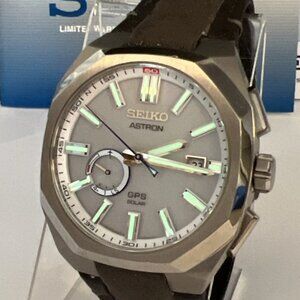 Seiko Astron Titanium Solar GPS Men's Date Watch SBXD019 Limited - Box & Papers